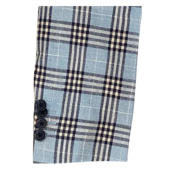 Giorgio’s of Palm Beach Blazer/Jacket, Blue Plaid, Italian women 42R